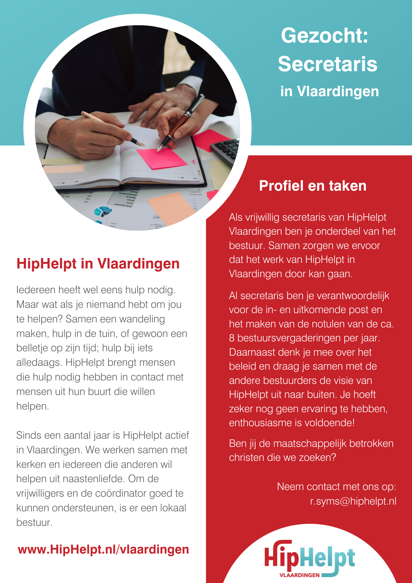 Vrijwillig Secretaris – HipHelpt Vlaardingen