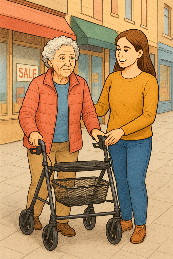 Samen naar de winkels met mevrouw!