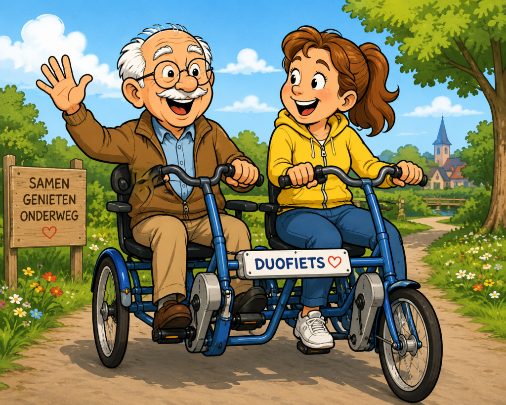 Fietsen in de prachtige natuur samen op een duofiets
